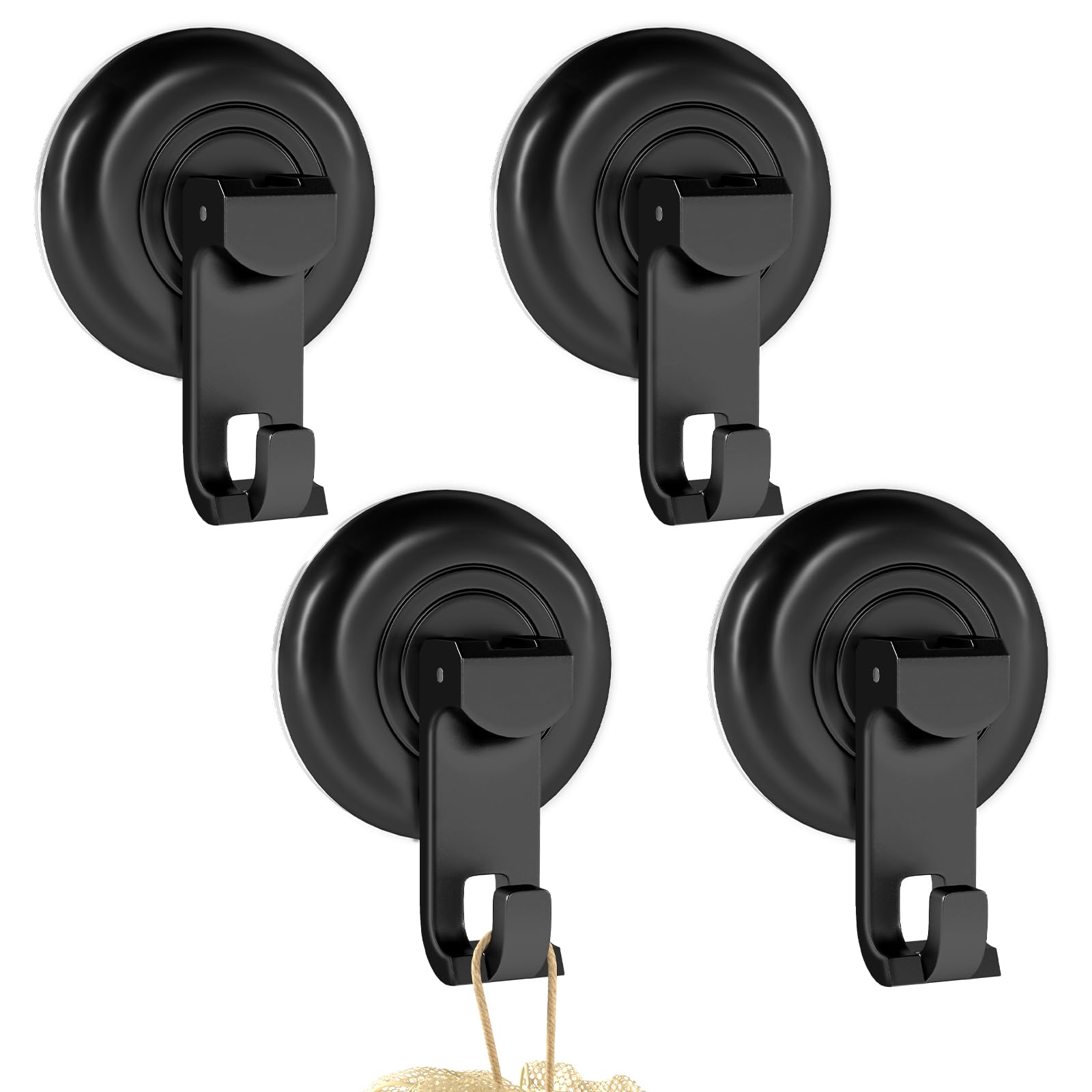 HASTHIP® 4Pcs Wall Hooks Strong Vacuum Suction Cup Wall Hooks for Glass, Tile, Removable Wall Hooks for Bathroom, Kitchen, Press Down Suction Cup Wall Hooks HASTHIP® 4Pcs Wall Hooks Strong Vacuum Suction Cup Wall Hooks for Glass, Tile, Removable Wall Hooks for Bathroom, Kitchen, Press Down Suction Cup Wall Hooks